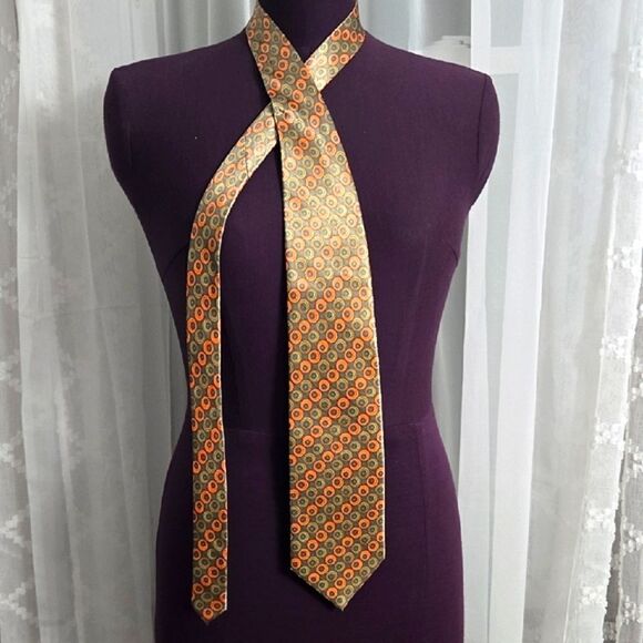 Adolfo Multicolor Geometric Men's Tie - Picture 2 of 3